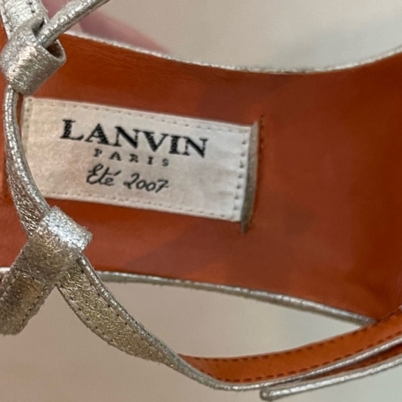 LANVIN Silver Metallic Platforms Vintage - Picture 3 of 4